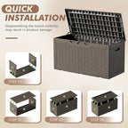 Devoko 100 Gallon Deck Box, Waterproof Resin Outdoor Storage Box - Image 4