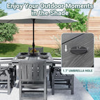 Pamapic 7 PCS Outdoor Dining Set, Spacious HDPE Outdoor Table and Chairs - Image 2