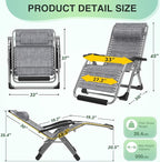 Suteck Oversized Zero Gravity Chair, 33In XXL Lounge Chair w/Removable - Image 2