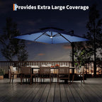 Garvee 10 ft Solar Lights Cantilever Patio Umbrella - Image 2