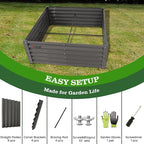 A ANLEOLIFE 4X4X1.5 ft Galvanized Raised Garden Beds Outdoor, Square Metal - Image 5
