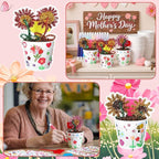 Funnymoom 48 Set Paintable Flower Pot Craft Kit DIY Spring Pots Craft - Image 6