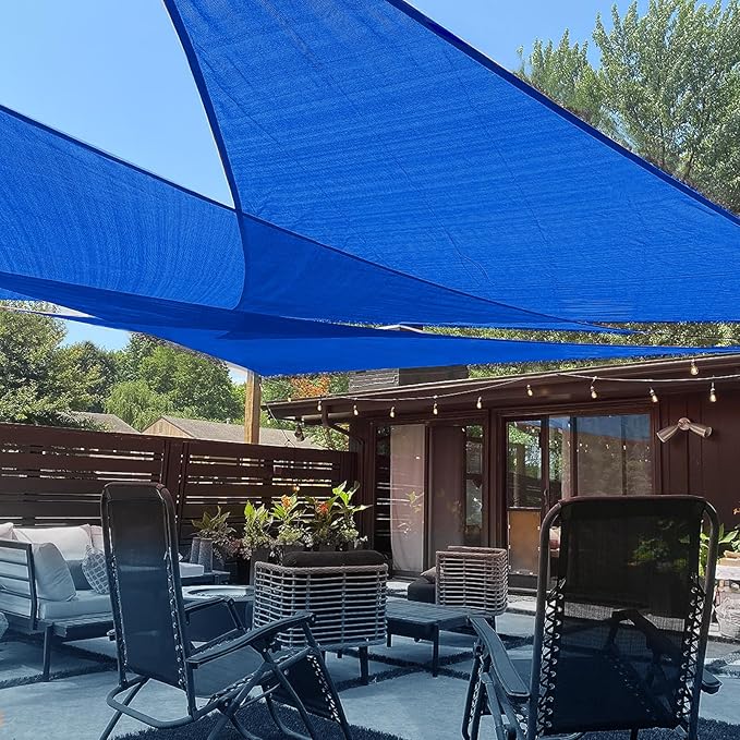 LOVE STORY 20' x 20' x 20' Triangle Blue Sun Shade Sail Canopy UV Block by LOVESTORY