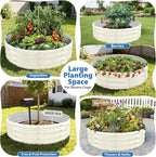 Round Galvanized Raised Garden Bed, Flowers & Herbs, Heavy Duty Rust-Resistant - Image 2