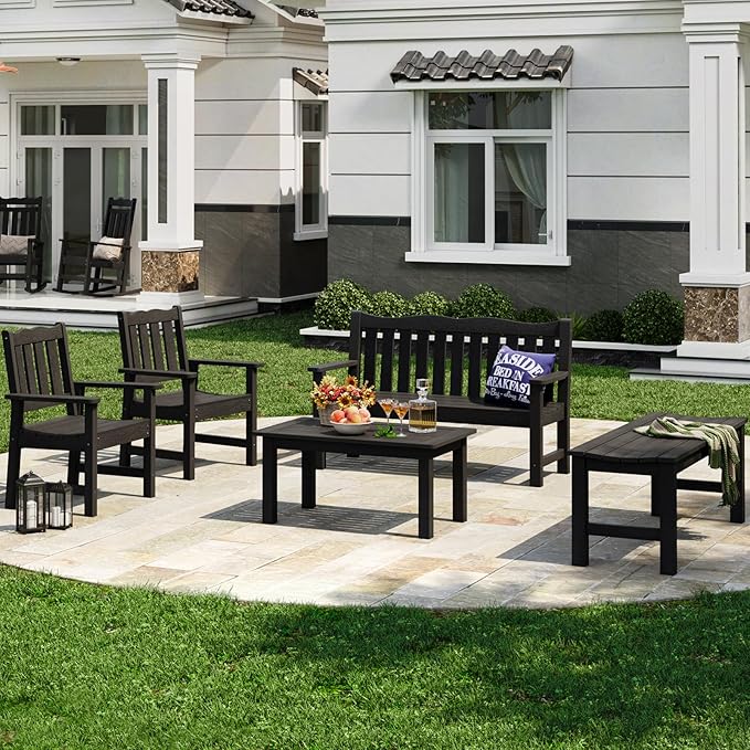 Stoog Outdoor Bench, 2-Person Outdoor Poly Lumber Backless Bench, Weatherproof - Image 7