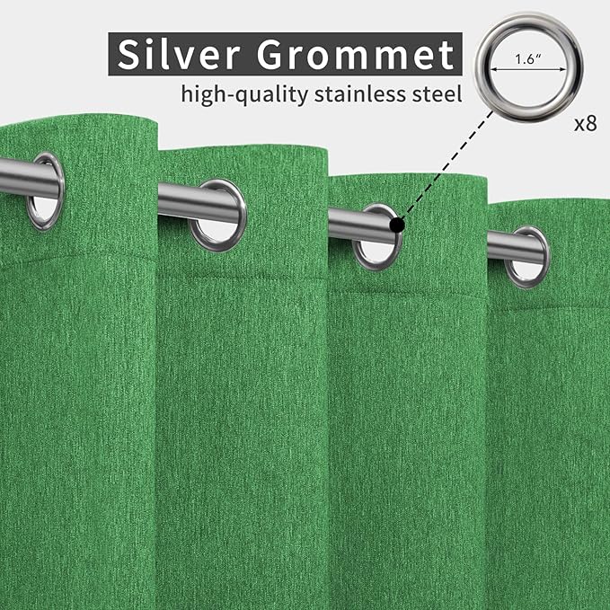 Easy-Going Linen Look Outdoor Curtains Waterproof Windproof Porch Curtains - Image 3