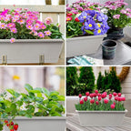 8pcs Window Box Planter, 17 Inches Flower Window Boxes, Rectangle Planters Box - Image 5
