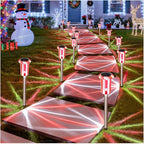 DenicMic Solar Lights Outdoor 10 Pack Waterproof Red White LED Stainless Steel - Image 8