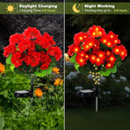 2 Pcs Solar Geraniums Lights Outdoor Waterproof - Image 5