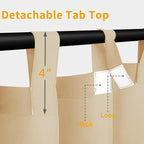 Easy-Going Outdoor Patio Curtains Detachable Tab Top Windproof Weatherproof - Image 2