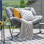 Grand patio Outdoor Rocking Chair, E-Coated Modern Cozy Lounge Rocker Chair - Image 5