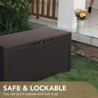 Devoko 100 Gallon Waterproof Large Resin Deck Box Indoor Outdoor Lockable - Image 5