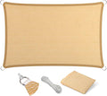 Eden's Decor Straight Flat-Edged Sun Shade Sail Rectangular 8' x 17' Beige by EdensDecorInc