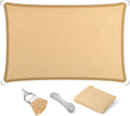 Eden's Decor Straight Flat-Edged Sun Shade Sail Rectangular 17' x 20' Beige by EdensDecorInc