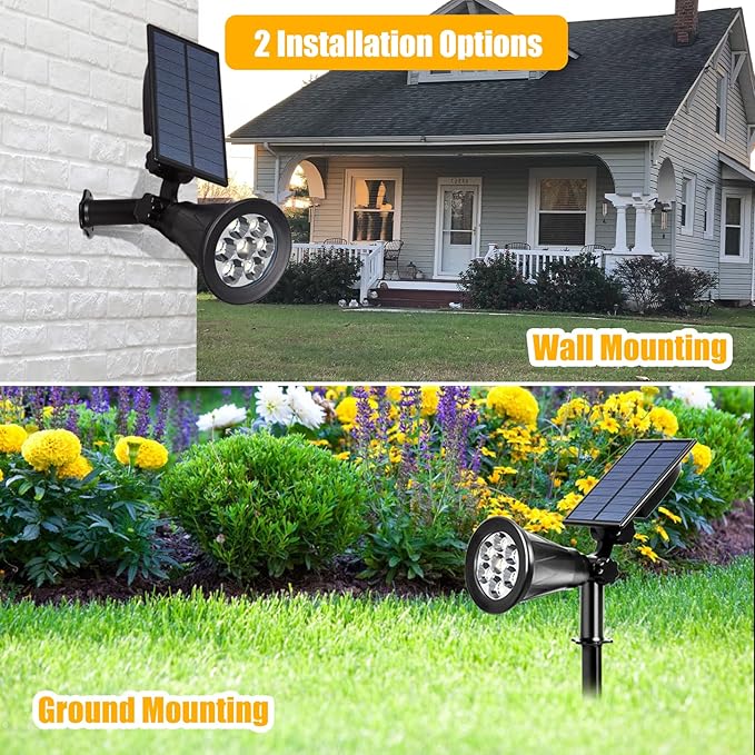 T-SUN Solar Spotlights, 7 LED Solar Lights Outdoor Waterproof, Auto ON/Off - Image 5
