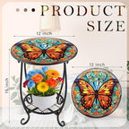 Outdoor Side Table Round Small Mosaic Patio Accent Indoor End Plant Coffee Tea - Image 3