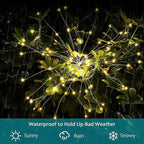 JJGoo Solar Firework Lights, 2 Pack 180 LEDs 2 Lighting Modes Solar Lights - Image 6