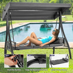 HOMREST 3 Seat Outdoor Porch Swing - Image 3