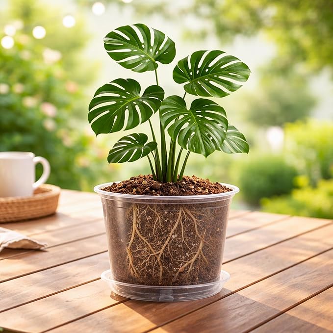 8 Packs 8 Inch Reinforced Large Clear Nursery Pots - Image 4
