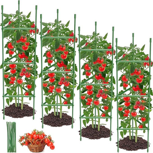 4PCS Tomato Cages for Garden, Tomato Trellis for Raised Garden Bed, 51.2" Tall by GrowYourGreenParadise