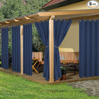 HolidayIdeas Outdoor Curtains for Patio Waterproof, 6 Panels by HolidayIdeas