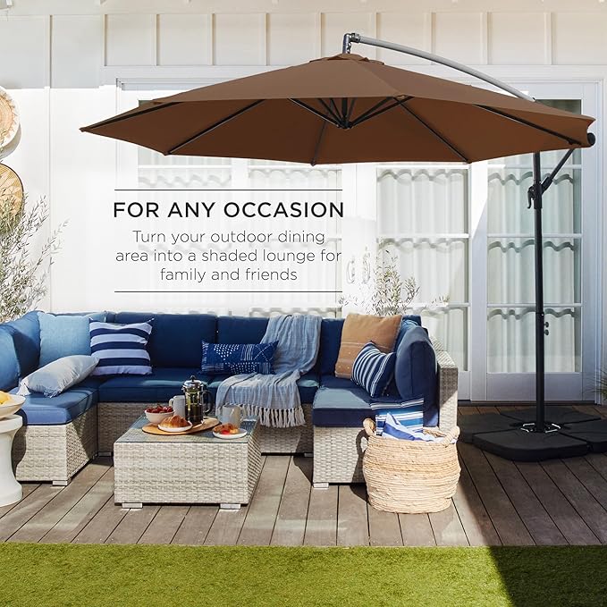 Best Choice Products 10ft Offset Cantilever Hanging Market Patio Umbrella - Image 3