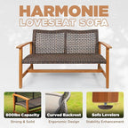 Idzo Harmonie 800lbs Capacity Outdoor Loveseat Furniture, FSC Certified Acacia - Image 3
