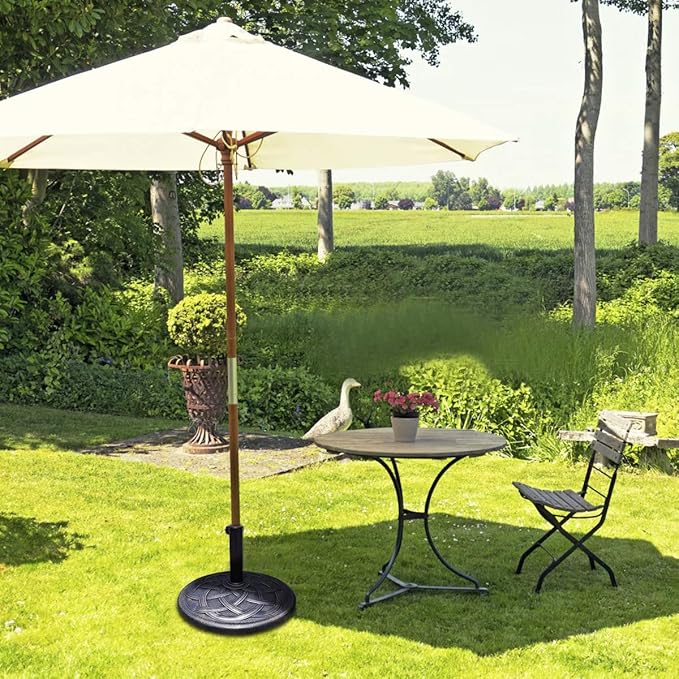 Giantex 43lbs Patio Market Umbrella Base, Heavy Duty Outdoor Stand, Cast Iron - Image 4