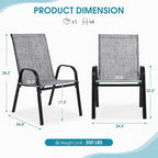 Outdoor Stackable Chairs Set of 8, Stacking Patio Chairs - Image 2