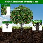 2 Pack Artificial Olive Topiary Tree, Artificial Shrub Bushes - Image 4