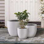 Kante 20", 13.4" Dia Round Concrete Planters, Outdoor Indoor Modern Decorative - Image 11