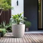 Kante 18 Inch Dia Round Concrete Planter, Indoor Outdoor Large Plant Pot - Image 4