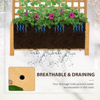 Outsunny Wood Planter with Trellis, Raised Garden Bed - Image 4