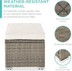 Best Choice Products Set of 2 Wicker Ottomans, Additional Seating, Side Table - Image 4