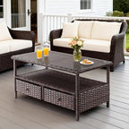 VINGLI Outdoor Wicker Coffee Table - Image 2