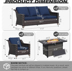 Joyside Wicker Patio Furniture Sets, 5 Pieces Upgraded Large Size Outdoor - Image 2