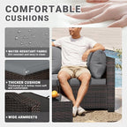 LEVELEVE 7 Pieces Outdoor Patio Furniture Sets, Rattan Conversation Sectional - Image 4