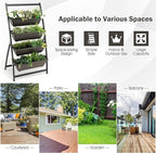 Giantex 2 Pcs 4.1FT Vertical Raised Garden Bed, 4-Tier Elevated Planter Box w/4 - Image 9