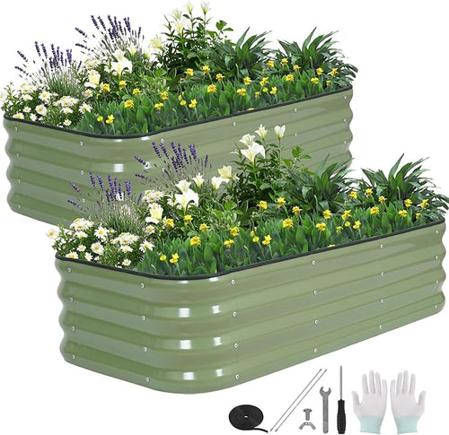 3 in 1 Galvanized Raised Garden Bed by BIRDSINYARD