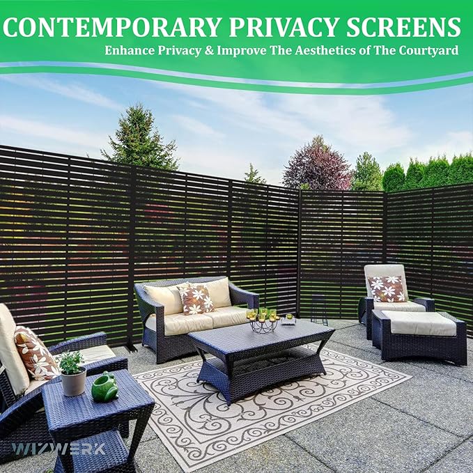 6FT Outdoor Metal Privacy Screen – Decorative Privacy Fence and Room/Garden - Image 7