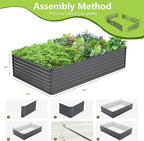 8x4x2FT Galvanized Raised Garden Bed, Galvanized Planter Boxes Outdoor - Image 4