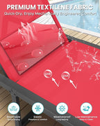 Aluminum Chaise Lounge Chair Outdoor, Foldable & Assembly Free Patio Pool - Image 7