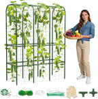 65" Tall Cucumber Trellis for Raised Bed, Garden Trellis for Climbing Plants by HOYEJYOU