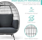 Best Choice Products Wicker Egg Chair, Oversized Indoor Outdoor Lounger - Image 5