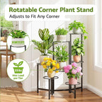 Corner Shelf Patio 7 Tier Metal Plant Stand Indoor Outdoor Tall Metal Flower - Image 2