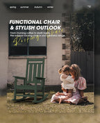 KINGYES Oversized Outdoor Rocking Chair, All-Weather Patio Rocking Chairs - Image 6
