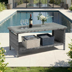 VINGLI Outdoor Wicker CoffeeTable Patio Coffee Tables - Image 8
