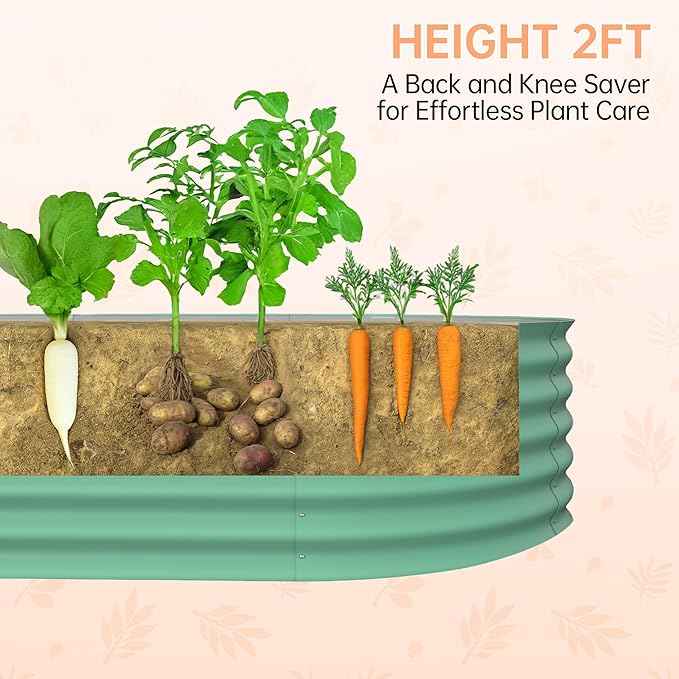 Garvee 4x2x2 ft Galvanized Raised Garden Bed Outdoor, 24 in Tall Metal Planter - Image 3