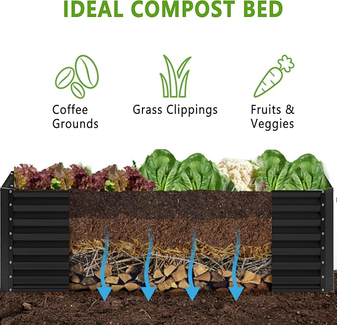 6x2x2FT Galvanized Raised Garden Bed, Planter Raised Beds-Metal Garden Box - Image 3