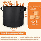 Gardzen 10-Pack 3 Gallons Grow Bags, Aeration Fabric Pots - Image 2